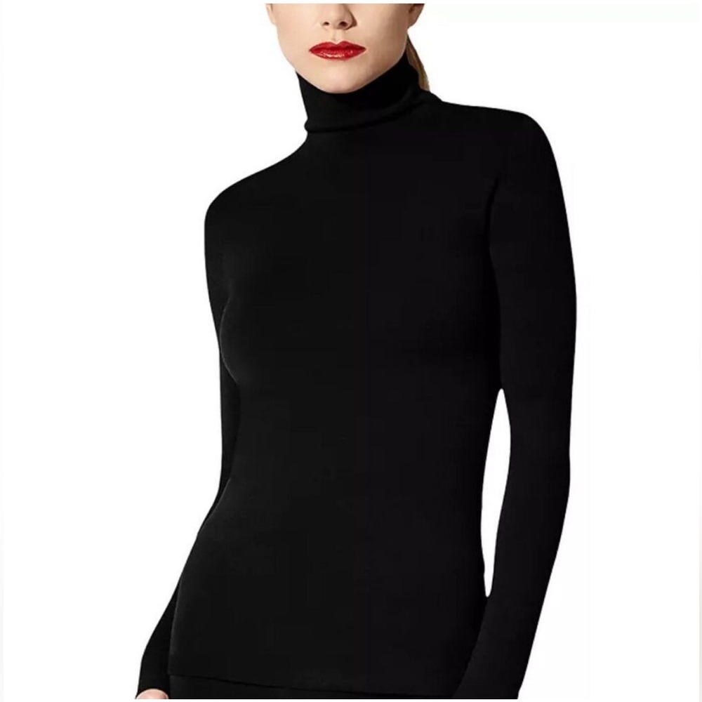Wolford Black Turtleneck Sweater Top M